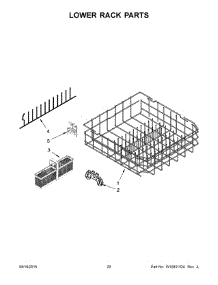 11 - Lower Rack Parts parts for Kitchenaid Dishwasher KDTE554CSS3 from AppliancePartsPros.com