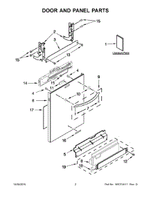 02 - Door And Panel Parts parts for Kitchenaid Dishwasher KDTM354DSS0 from AppliancePartsPros.com