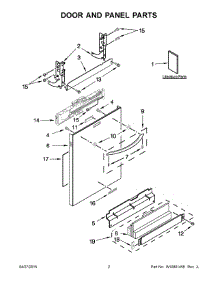 02 - Door And Panel Parts parts for Kitchenaid Dishwasher KDTM354DSS3 from AppliancePartsPros.com