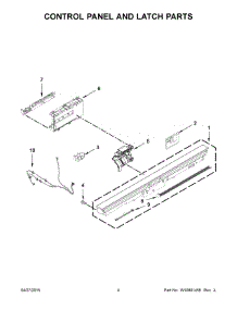 03 - Control Panel And Latch Parts parts for Kitchenaid Dishwasher KDTM354DSS3 from AppliancePartsPros.com