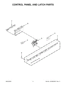 03 - Control Panel And Latch Parts parts for Kitchenaid Dishwasher KDTM354EBS1 from AppliancePartsPros.com