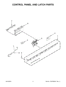 03 - Control Panel And Latch Parts parts for Kitchenaid Dishwasher KDTM354ESS0 from AppliancePartsPros.com