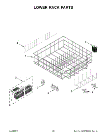11 - Lower Rack Parts parts for Kitchenaid Dishwasher KDTM354ESS0 from AppliancePartsPros.com