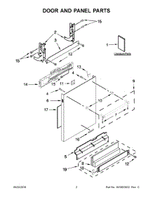 02 - Door And Panel Parts parts for Kitchenaid Dishwasher KDTM354ESS1 from AppliancePartsPros.com