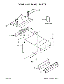 02 - Door And Panel Parts parts for Kitchenaid Dishwasher KDTM354ESS2 from AppliancePartsPros.com