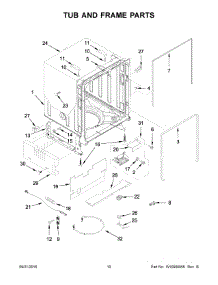 06 - Tub And Frame Parts parts for Kitchenaid Dishwasher KDTM354ESS2 from AppliancePartsPros.com