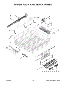 09 - Upper Rack And Track Parts parts for Kitchenaid Dishwasher KDTM404EBL0 from AppliancePartsPros.com