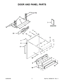 02 - Door And Panel Parts parts for Kitchenaid Dishwasher KDTM404EWH1 from AppliancePartsPros.com