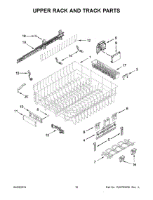 10 - Upper Rack And Track Parts parts for Kitchenaid Dishwasher KDTM504EPA0 from AppliancePartsPros.com