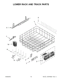 10 - Lower Rack And Track Parts parts for Kitchenaid Dishwasher KDTM704ESS0 from AppliancePartsPros.com