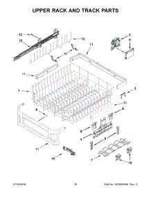 09 - Upper Rack And Track Parts parts for Kitchenaid Dishwasher KDTM804EBS0 from AppliancePartsPros.com