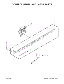 03 - Control Panel And Latch Parts parts for Kitchenaid Dishwasher KDTM804ESS0 from AppliancePartsPros.com