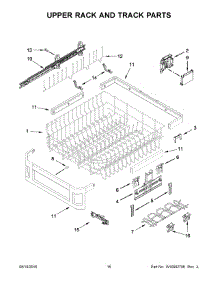 09 - Upper Rack And Track Parts parts for Kitchenaid Dishwasher KDTM804ESS1 from AppliancePartsPros.com