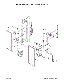 05 - Refrigerator Door Parts parts for Kitchenaid Refrigerator KFCS22EVMS8 from AppliancePartsPros.com