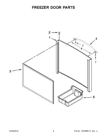 05 - Freezer Door Parts parts for Kitchenaid Refrigerator KFFS20EYMS02 from AppliancePartsPros.com