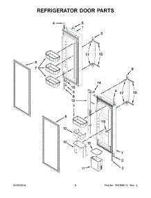 04 - Refrigerator Door Parts parts for Kitchenaid Refrigerator KFFS20EYWH02 from AppliancePartsPros.com