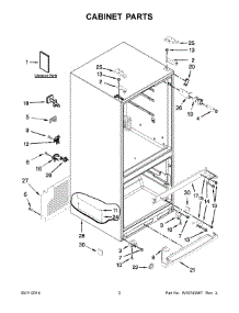 02 - Cabinet Parts parts for Kitchenaid Refrigerator KFFS20EYWH04 from AppliancePartsPros.com