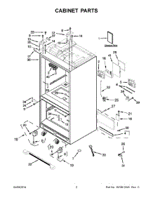 02 - Cabinet Parts parts for Kitchenaid Refrigerator KFIS29BBBL01 from AppliancePartsPros.com