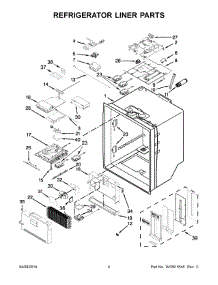 03 - Refrigerator Liner Parts parts for Kitchenaid Refrigerator KFIS29BBBL01 from AppliancePartsPros.com