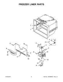 04 - Freezer Liner Parts parts for Kitchenaid Refrigerator KFIS29BBWH03 from AppliancePartsPros.com