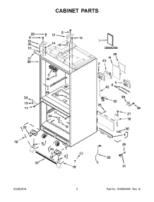 02 - Cabinet Parts parts for Kitchenaid Refrigerator KFIS29PBMS01 from AppliancePartsPros.com