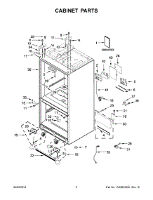 02 - Cabinet Parts parts for Kitchenaid Refrigerator KFIV29PCMS01 from AppliancePartsPros.com
