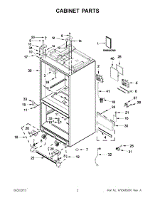 02 - Cabinet Parts parts for Kitchenaid Refrigerator KFIV29PCMS03 from AppliancePartsPros.com