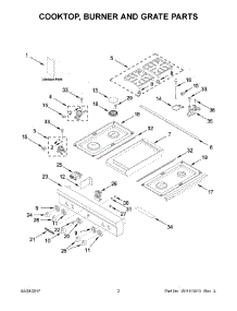 02 - Cooktop, Burner And Grate Parts parts for Kitchenaid Cooktop KGCU463VSS02 from AppliancePartsPros.com