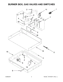 03 - Burner Box, Gas Valves And Switches parts for Kitchenaid Cooktop KGCU467VSS02 from AppliancePartsPros.com