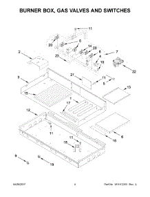 03 - Burner Box, Gas Valves And Switches parts for Kitchenaid Cooktop KGCU483VSS02 from AppliancePartsPros.com