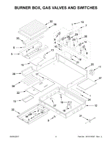 03 - Burner Box, Gas Valves And Switches parts for Kitchenaid Cooktop KGCU484VSS02 from AppliancePartsPros.com