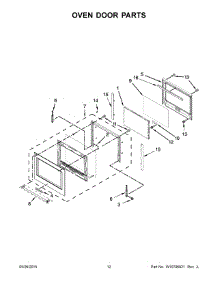 07 - Oven Door Parts parts for Kitchenaid Microwave KOCE507EWH01 from AppliancePartsPros.com