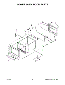05 - Lower Oven Door Parts parts for Kitchenaid Oven KODE507EBL01 from AppliancePartsPros.com