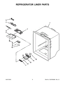 05 - Refrigerator Liner Parts parts for Kitchenaid Refrigerator KRBR109ESS00 from AppliancePartsPros.com