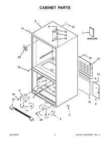 02 - Cabinet Parts parts for Kitchenaid Refrigerator KRBX102EBL00 from AppliancePartsPros.com