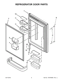05 - Refrigerator Door Parts parts for Kitchenaid Refrigerator KRBX109EBL00 from AppliancePartsPros.com