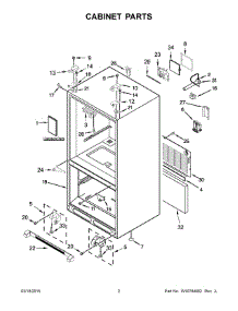 02 - Cabinet Parts parts for Kitchenaid Refrigerator KRFC300EBL00 from AppliancePartsPros.com