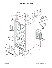 02 - Cabinet Parts parts for Kitchenaid Refrigerator KRFC300EWH01 from AppliancePartsPros.com