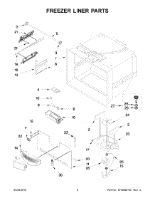 04 - Freezer Liner Parts parts for Kitchenaid Refrigerator KRFC302EBL00 from AppliancePartsPros.com