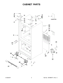 02 - Cabinet Parts parts for Kitchenaid Refrigerator KRFC302EPA00 from AppliancePartsPros.com