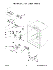 03 - Refrigerator Liner Parts parts for Kitchenaid Refrigerator KRFC302ESS00 from AppliancePartsPros.com