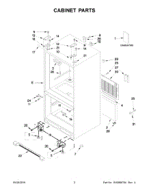 02 - Cabinet Parts parts for Kitchenaid Refrigerator KRFC302EWH00 from AppliancePartsPros.com