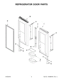 05 - Refrigerator Door Parts parts for Kitchenaid Refrigerator KRFC302EWH00 from AppliancePartsPros.com