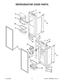 05 - Refrigerator Door Parts parts for Kitchenaid Refrigerator KRFC400EBL01 from AppliancePartsPros.com