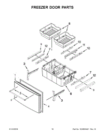 06 - Freezer Door Parts parts for Kitchenaid Refrigerator KRFC400EBL01 from AppliancePartsPros.com
