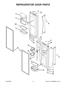 05 - Refrigerator Door Parts parts for Kitchenaid Refrigerator KRFC400ESS00 from AppliancePartsPros.com
