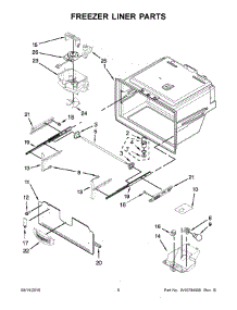 04 - Freezer Liner Parts parts for Kitchenaid Refrigerator KRFC400EWH00 from AppliancePartsPros.com