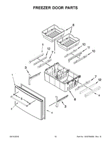 06 - Freezer Door Parts parts for Kitchenaid Refrigerator KRFC400EWH00 from AppliancePartsPros.com
