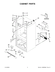 02 - Cabinet Parts parts for Kitchenaid Refrigerator KRFC400EWH01 from AppliancePartsPros.com