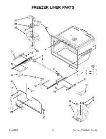 04 - Freezer Liner Parts parts for Kitchenaid Refrigerator KRFC400EWH01 from AppliancePartsPros.com
